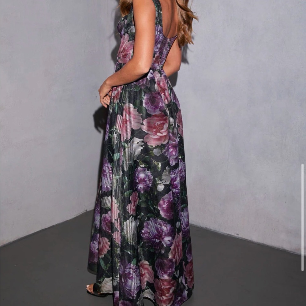 Floral Maxi Dress in Purple and Pink